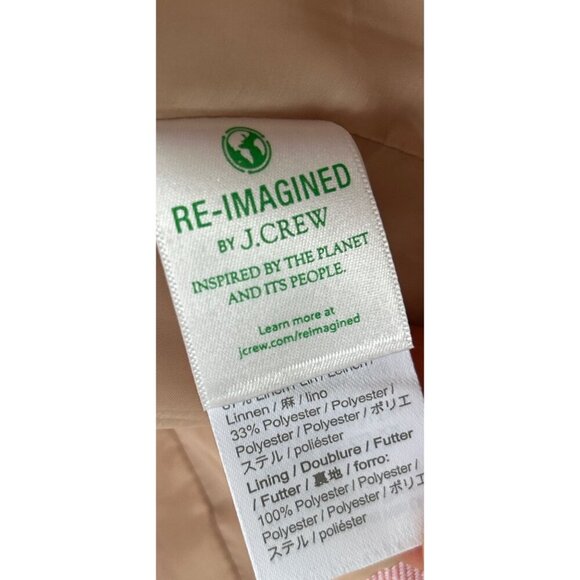 J. Crew Linen Bristol Double-Breasted Long Sleeve Casual Blazer Pink Size 2 - Picture 14 of 14